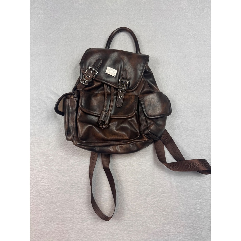 Madden NYC Brown Distressed Faux Leather Mini Backpack MNY-771